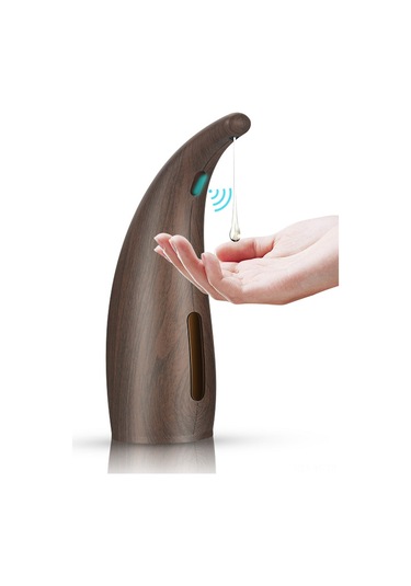 Yifomall Koyu Ağaç Desenli 300ml Ipx6 Su Geçirmez Kızılötesi Otomatik Sabun Dağıtıcı Pil Hariç Koyu Kahverengi