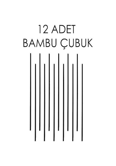 Naturix Siyah Doğal Oda Kokusu Bambu Çubuğu 20 CM 12'li