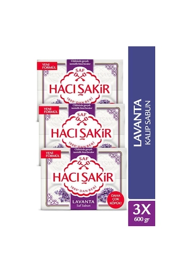 Hacı Şakir Saf Lavanta Banyo Sabunu 4'lü 3 x 150 G