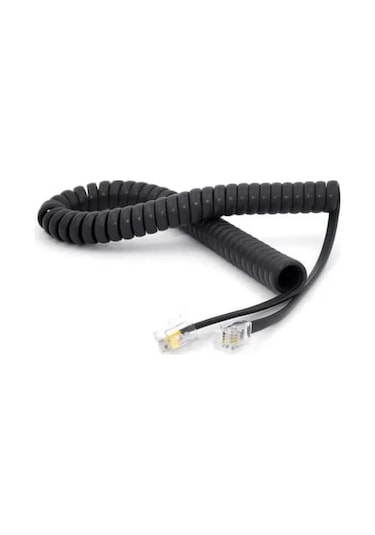 Telefon Ahize Spiral Siyah Kordon Kablosu