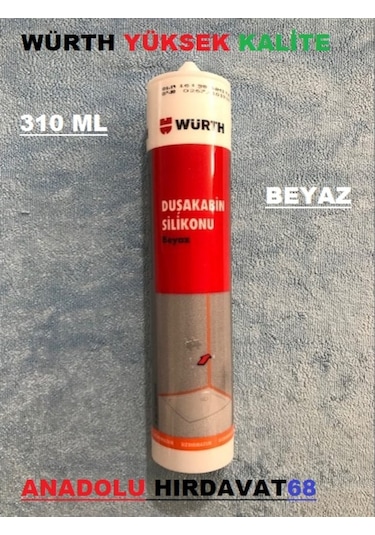 Würth Silikon Beyaz Duşakabin Yapıştırıcı Banyo Silikonu 310 Ml Beyaz