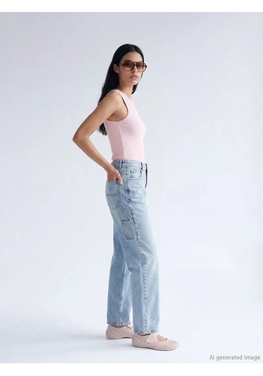 Lc Waikiki Mavi Baggy Fit Kadın Jean Pantolon