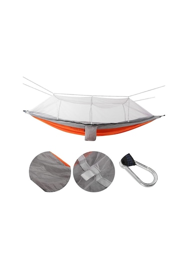 Hamak 7410 Fileli Ve Cibinlikli Pro 190x70cm Turuncu-gri
