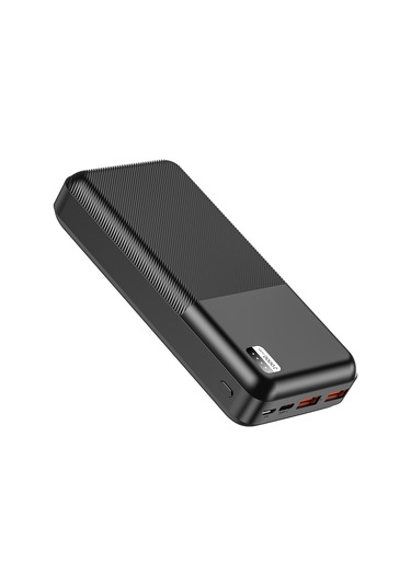 20000 Mah Powerbank Çift Usb Ve Type-c Çıkışlı, Led Göstergeli, Qc 3.0 Hızlı Şarjlı Kesintisiz Güç Siyah