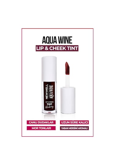 Aqua Wine Lip & Cheek Tint Yaban Mersini Aromalı 6 Ml 0