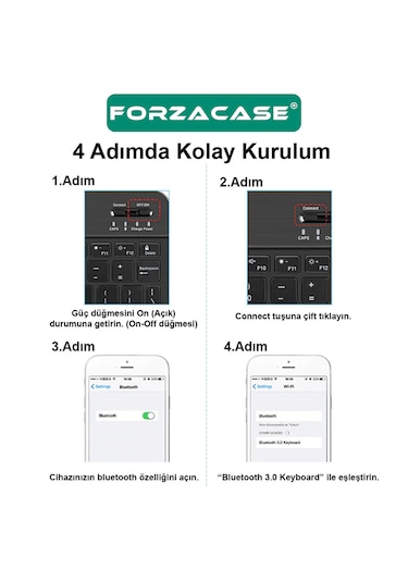 Tablet Telefon İçin Kare Tuş Bluetooth Klavye Mouse - Fc760 Beyaz