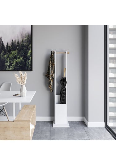 Lagomood Joline Şemsiyelik Askılık Meşe Beyaz Beyaz - Meşe