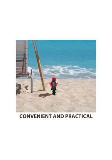 Elmpaly Kırmızı Plaj Şemsiyesi Rüzgar Çapası 360 Dönüş Önleyici Taşınabilir Kurulum