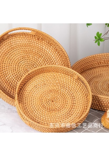 Novahub Vietnam Hasır Meyve Sepeti 35cm - Kullanışlı Ve Dayanıklı Yuvarlak Destek, Ev Kullanımı İçin Mükemmel Diğer