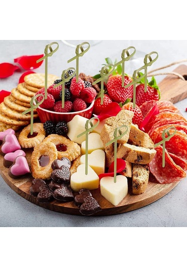 Vkemall 200 Adet Doğal Bambu Kokteyl Çubuğu - 12 Cm Meyve Şişleme Ve Süsleme İçin Diğer