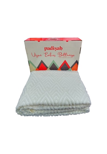 Padişah Emboss Tek Kişilik Battaniye Kemik Çok Renkli