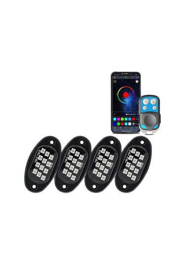 Led Kaya Işıkları 4 Adet Çok Renkli Led Işıklar Parlaklık K22432-4-2