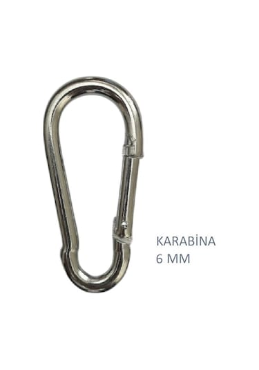 Galvanizli Karabina, 6 Mm, Askı, Çengel, Kanca, Anahtarlık