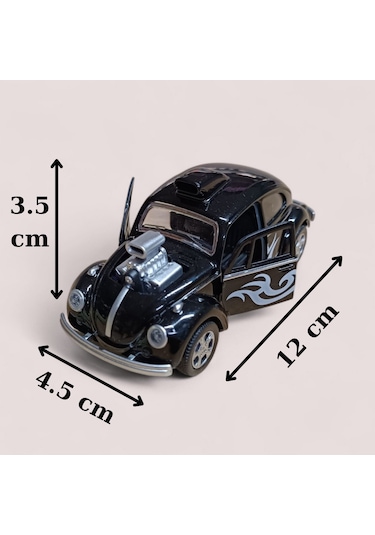 Metal Araba Çek Bırak Vw Bettle Modifiye Siyah Sesli Ve Işıklı Diğer