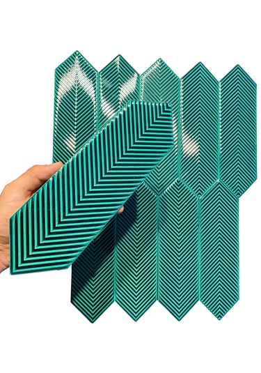 Armada Çini 9x30 Bella Çizgili Zümrüt Yeşil Çini Seramik