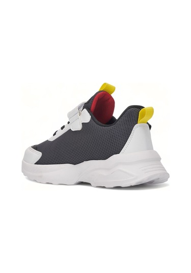 Günlük Unisex Çocuk Sneaker Lastik Bağcıklı Cırtlı Hafif Nefes Alabilen Spor Ayakkabı 080 Beyaz - Siyah - Füme - 2