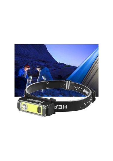 Ulzyvf Xpe+cob Usb Siyah Şarj Led Ful Far Far Edilebilir Rw Siyah