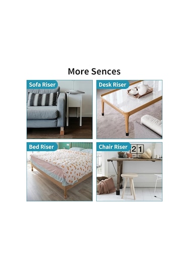 2 Adet / Takım Mobilya Karbon Çelik Wraparound Yükseltme Ayak Pedi, Stil: Kare 6x5cm Siyah Diğer