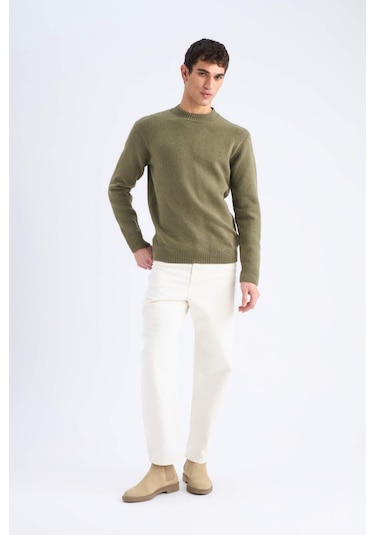 DeFacto Relax Fit Bisiklet Yaka Triko Kazak E8390AX24CWKH433