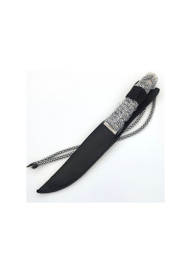 Valkyrie Aus 5a Outdoor Paracordlu Kamp Bıçağı Beyaz - Siyah