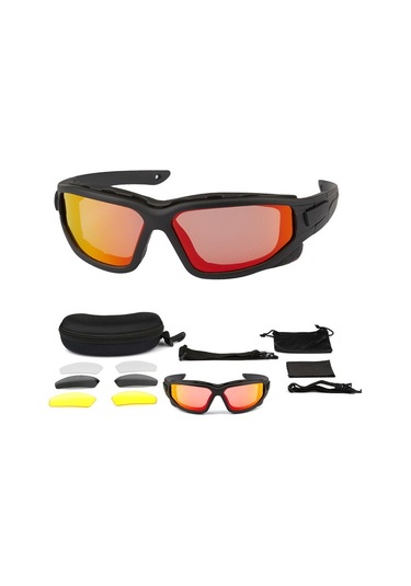 Pvc Polarize Güneş Gözlüğü Bisiklet Ve Açık Hava Sporları İçin Tam Çerçeve Siyah