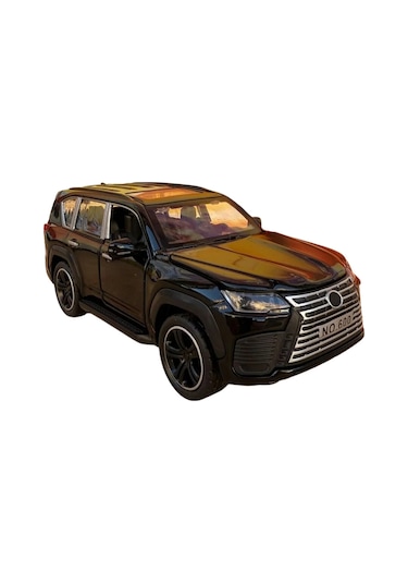 1:32 Ölçek Metal Model Araba Lx600 Lüks Suv Jip - Işıklı Sesli Çek Bırak - Siyah