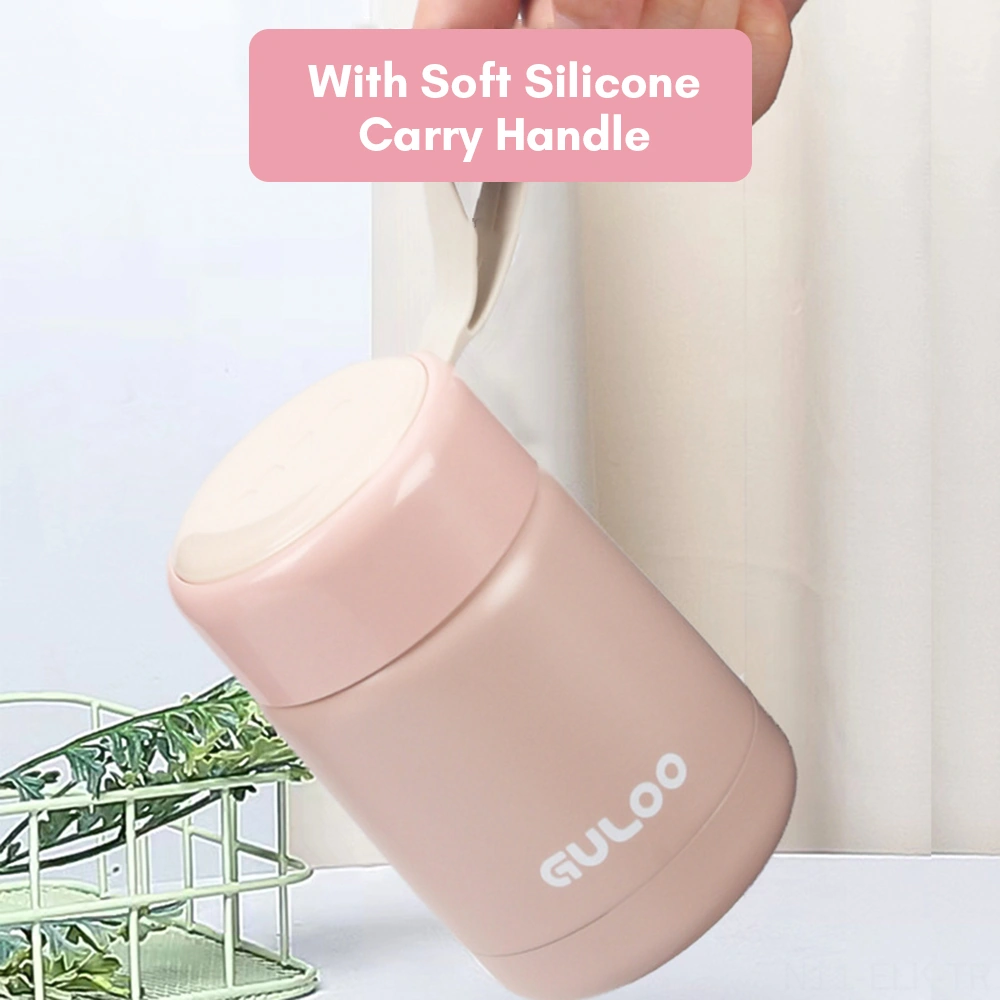 Xindoker 300ml Çocukluk Çağı Termos Kavanozu - 304 Paslanmaz Çelik - Isı Saklama Fonksiyonu - Gül Kurusu Rengi GÜMÜŞ