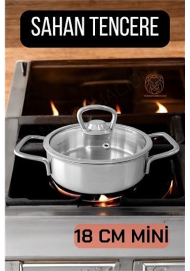 Kapaklı Sahan Tencere 18 Cm Mini Paslanmaz Çelik Diğer