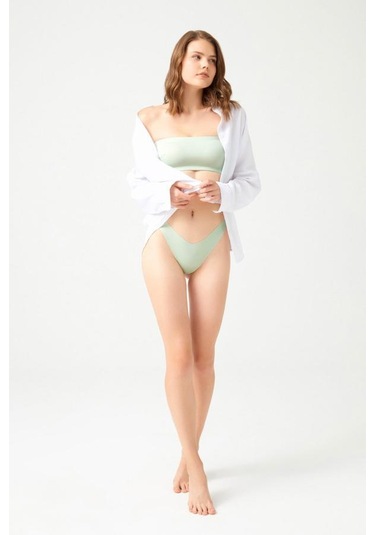 Straplez Crop Top Büstiyer Mint Yeşili Mint Yeşili