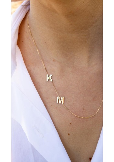 Altın Dikey Harf Kolye