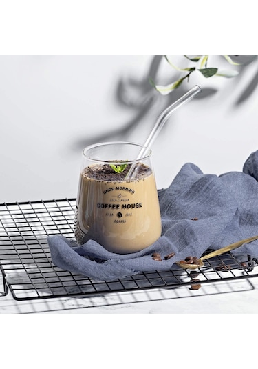 Yüksek Borosilikat Cam Pipetler Smoothies Kokteyller İçin Çevre Dostu Yeniden Kullanılabilir İçme Pipetleri Bar Aksesuarları Fırçalı Pipetler 6