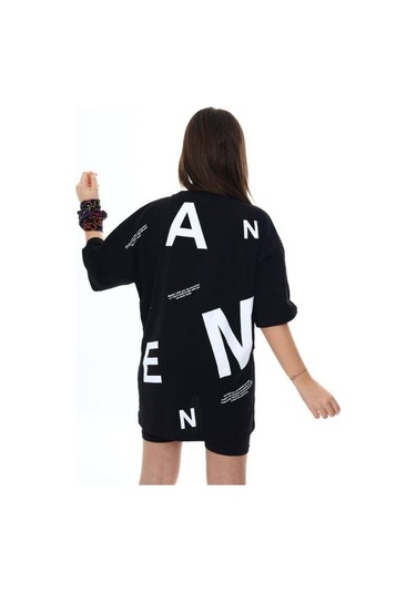 Çocuk Pano Baskılı Tshirt-14543 SIYAH