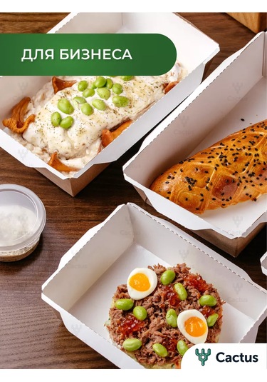 Cactus Tek Kullanımlık Trifolina Kutuları, 1000 Ml Yiyecek Kapları 224868224 100 adet