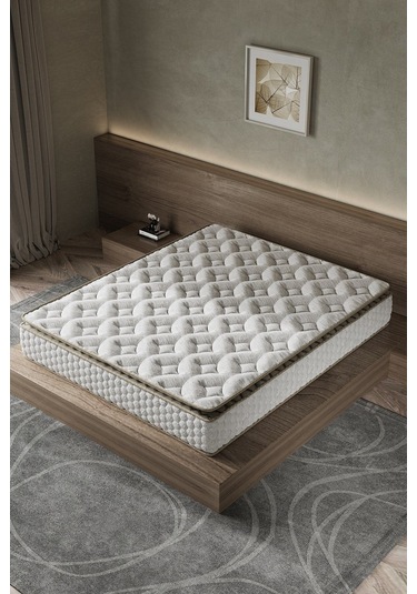 Aksviva Cortado Çift Kişilik Pedli Paket Yaylı Yatak 30 Cm BEYAZ