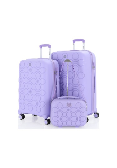 Mçs Polipropilen 3lü Valiz Seti Büyük & Orta & Makyaj V376 S23sy1000051-set 00025 Lila