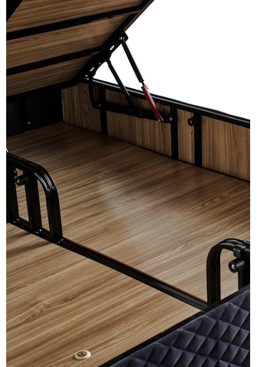 Baklava Lüks Baza Ve Başlık Seti 120x200 Cm Tek Kişilik Metal Baza Ve Başlık Takımı Antrasit Kumaş