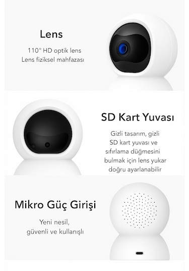 4mp 2k Wifi Ip Kamera Kablosuz 360 Derece Dönen Kamera