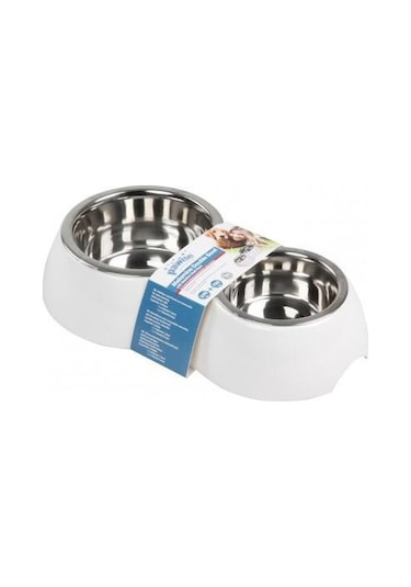 Pawise Melamin Gövdeli İkili Çelik Köpek Mama ve Su Kabı