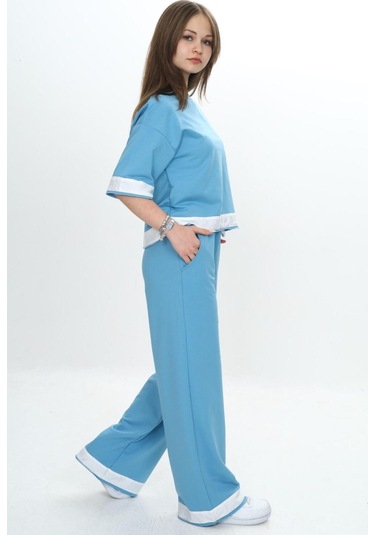 Kız Çocuk %100 Pamuk Kısa Kollu Garnili Truvakar Kol 2 İplik Alt&üst Eşofman Takımı-285-eşt-0011 Mavi Kız Çocuk %100 Pamuk Kısa Kollu Garnili Truvakar Kol 2 İplik Alt&üst Eşofman Takımı-285-eşt-0011 Mavi