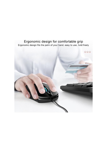 Yındıao G2 1000dpı 3 Tuşlu Rgb Işık Kablolu İş Faresi Siyah Diğer