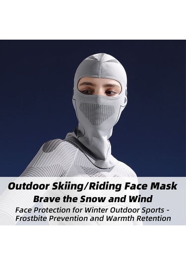 Vkemall Kış Sporu Outdoor Kayak Moto Kask Erkek Kadın Rüzgar Ve Soğuk Koruma Yüz Maskesi Isı Saklama Işık Gri Dikişli Baþlık Dtj49