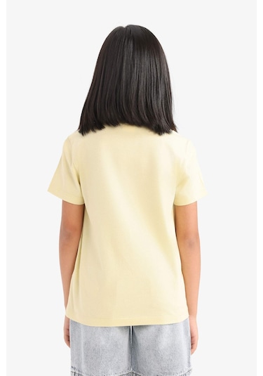 DeFacto Kız Çocuk Bisiklet Yaka Baskılı Kısa Kollu Tişört E0351A825SMGN654