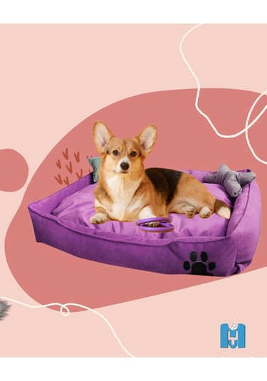 Mavi Vitrin Yıkanabilir Kedi ve Köpek Yatağı Large