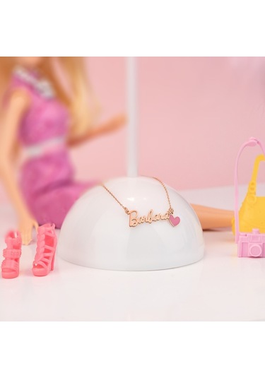 Dkmn Gümüş 925 Ayar Gümüş Barbie İsimli Mineli Kolye