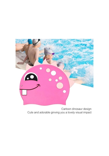 Sones Çocuk Karikatür Dinozor Rahat Silikon Yüzme Kap Pembe