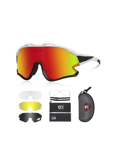 Queshark Polarize Anti-Uv Outdoor 4 Lens Ultra Hafif Spor Motorsi