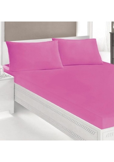 Altın Karma Havlu Lastikli Çarşaf Takımı 180x200 Cm 2 Adet 50x70 Cm Yastık Kılıfı Fuşya