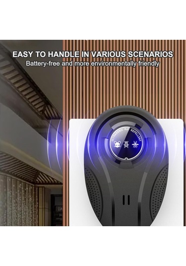 Tenfowee Sessiz Ultrasonik Haşere Kovucu, 110-240v, Bahçe/ Balkon/ Garaj İçin, Hızlı Etki, Plug & Play, W28 Siyah