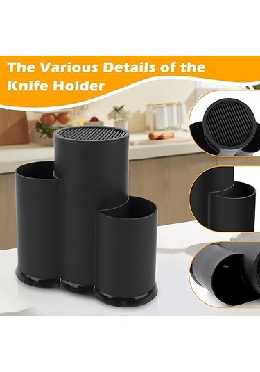 3'ü 1 Arada Mutfak Organizeri - Kaşık, Çatal, Bıçak Mutfak Beyaz - Siyah