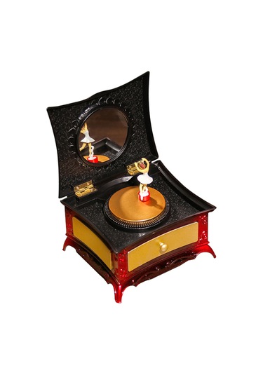 Yifomall Kız Figürlü Dans Eden Plastik Müzik Kutusu, "für Elise" Melodili, Gömlek Dolabı Dekorasyonu, Hediye İçin Kırmızı Müzikli Aksesuar Kutusu Kırmızı